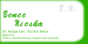 bence micska business card
